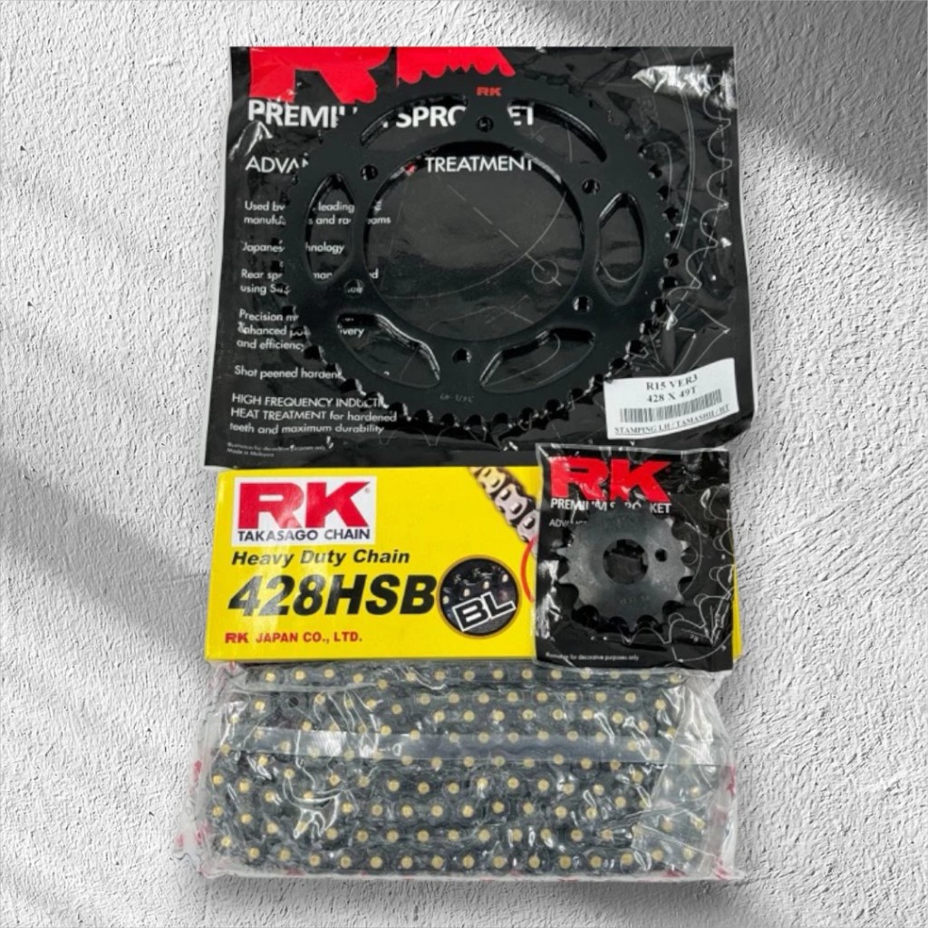 RK RACING CHAIN & SPROCKET SET R15 V3/ R15M/ MT15/ XSR155 #428 CLASSIC ...