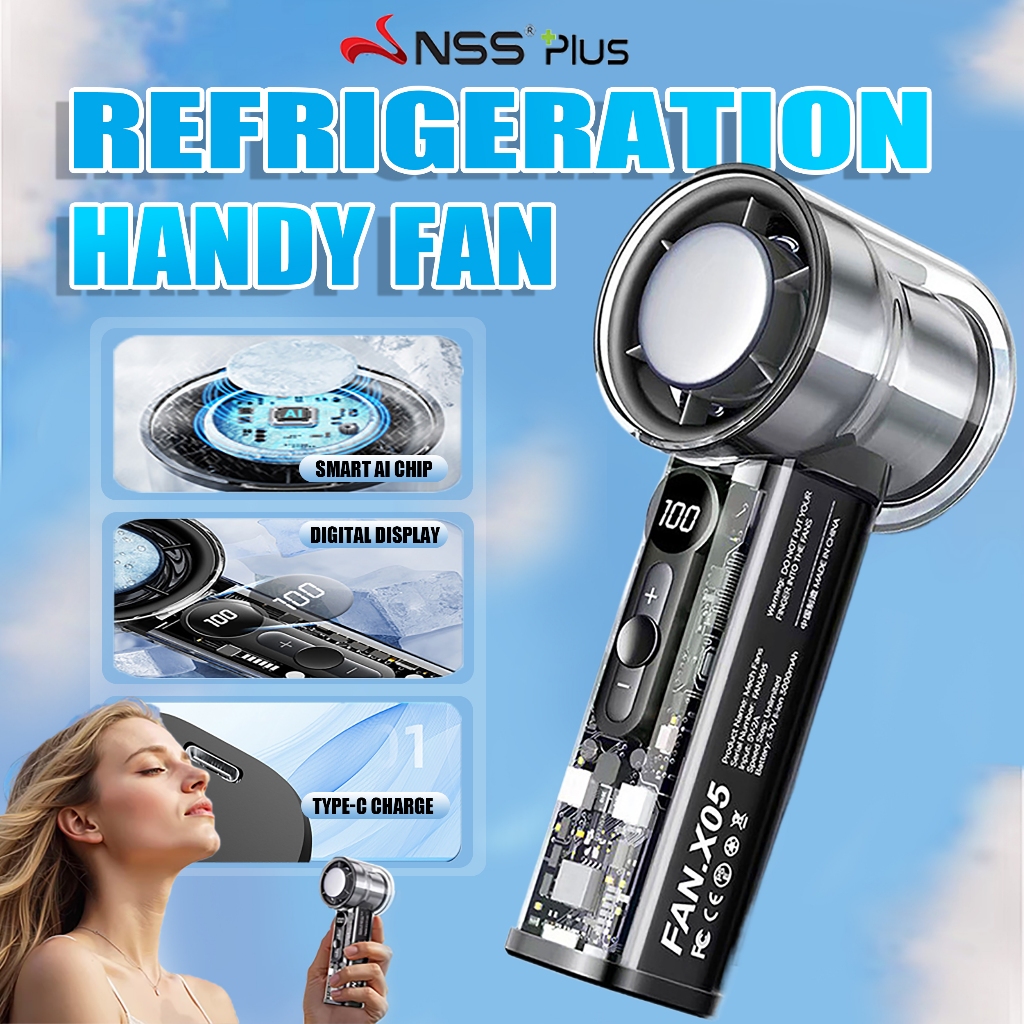 NSS High Speed Handheld Fan Mini Fan Display Portable Rechargeable ...