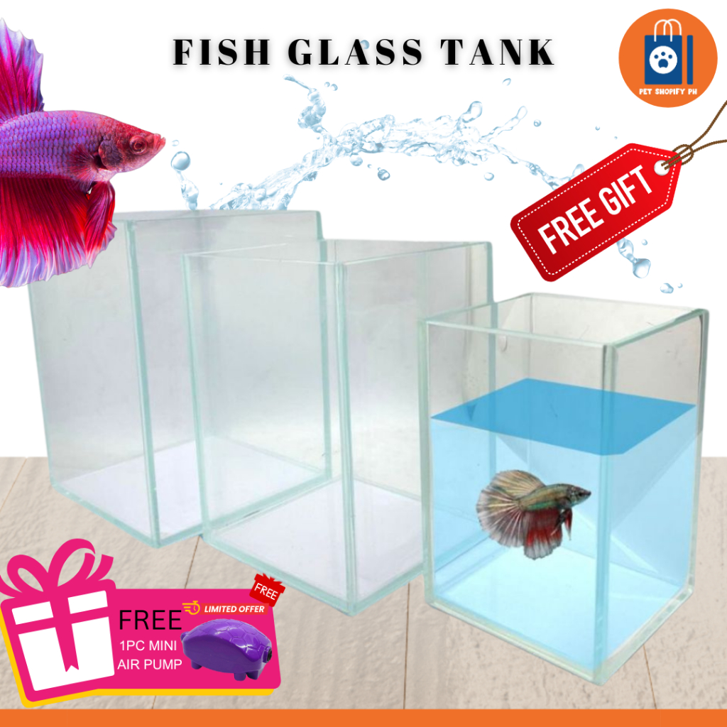 Aquarium Fish Tank Ultra Clear Thick Glass Betta 15x15x10 | Shopee ...