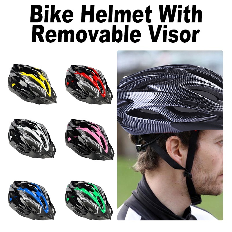 Helmet for BIKE with Removable Visor Ultralight Ventilate Riding MTB ...
