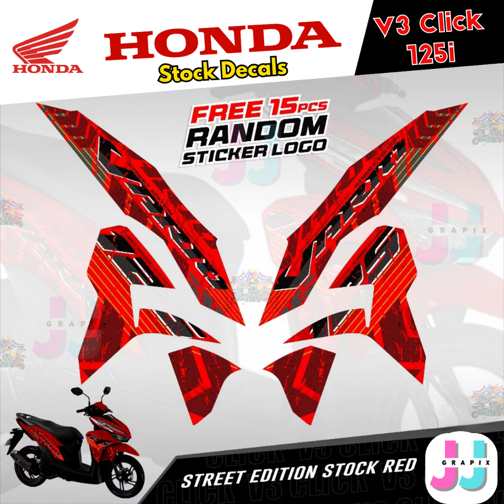 Honda Click 125i V3 / V4 - Hayabusa Design Stock Decals Sticker ...