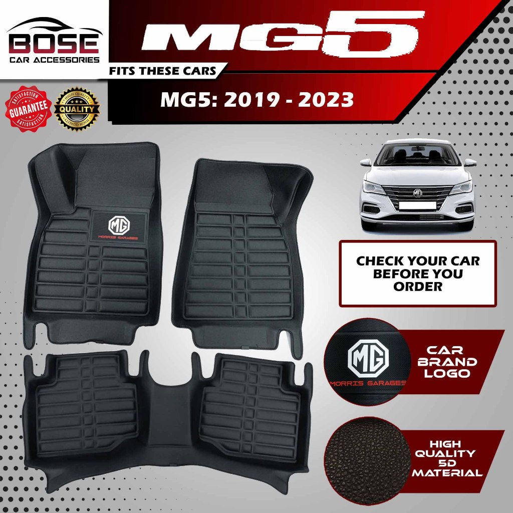 5D Black Deep Dish Matting for MG MG5 2019 - Onwards Floor Liner Mats ...