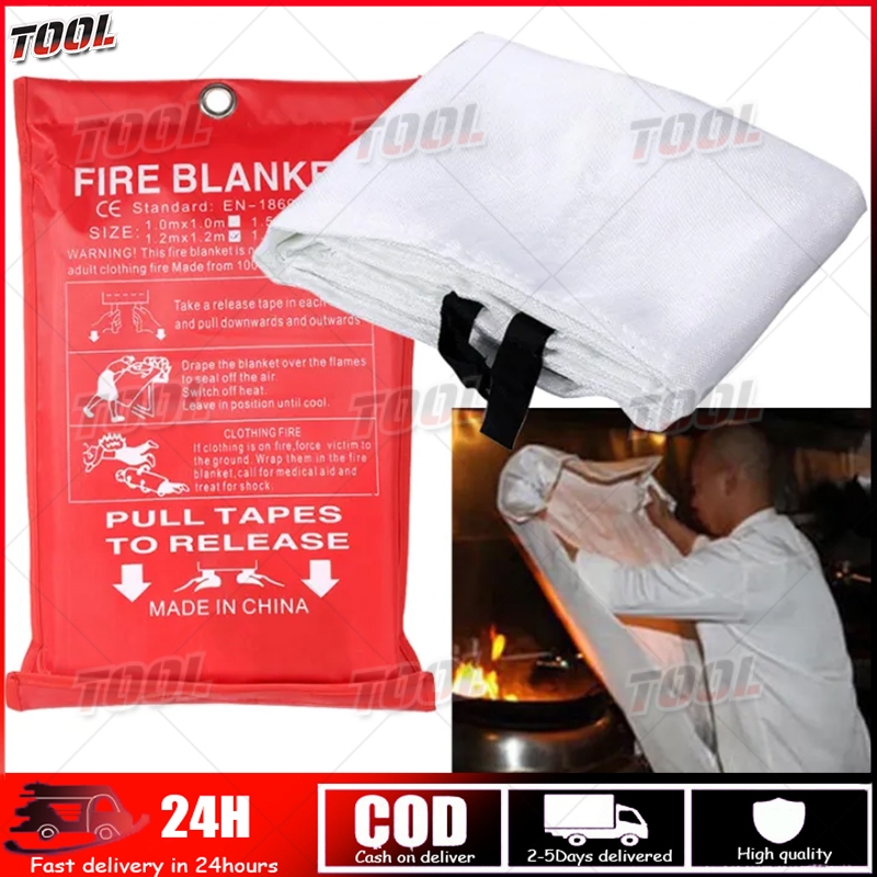 1.5M x 1.5M Sealed Fire Blanket Thickened Home Safety Lighting Fire ...