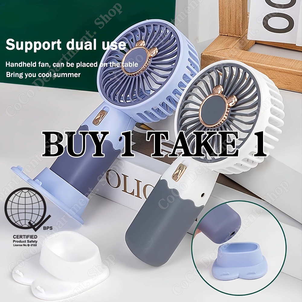 BUY 1 TAKE 1 Handheld Fan Mini Fan Rechargeable Multifunction for ...