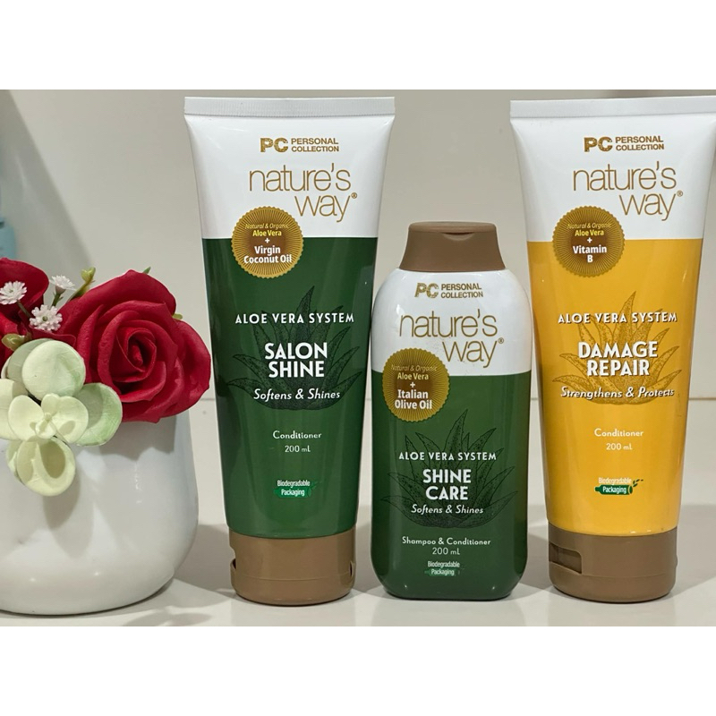 PC NATURE’S WAY ALOE VERA PLUS SHAMPOO & CONDITIONER 200ML | Shopee ...