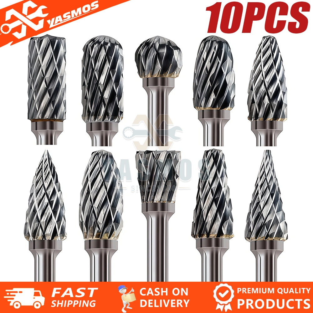 10pcs Tungsten Carbide Burr Drill Bits Set Diamond Cutter Woodworking ...