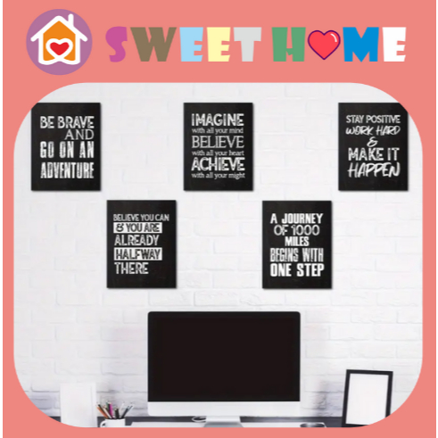 SH BLACK MOTIVATIONAL QUOTES WALL FRAME Wooden Wall Hanging Decoration