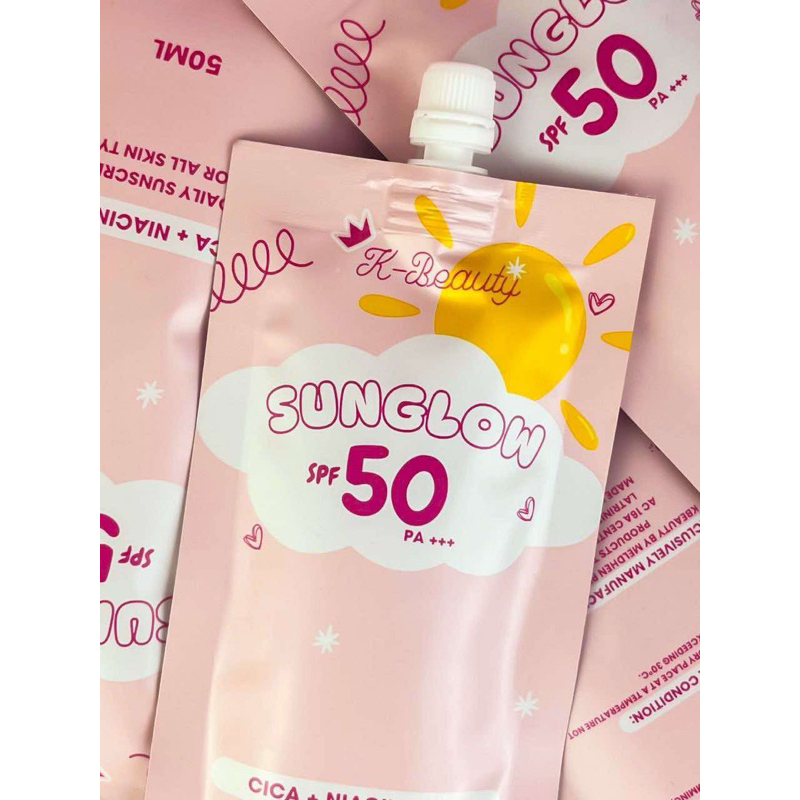 K-Beauty Sun Glow SPF50 PA+++ Daily Sunscreen CICA for All Skin Type ...
