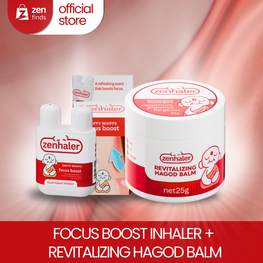 Zenhaler Focus Boost Inhaler + Revitalizing Balm Set | Aromatherapy ...