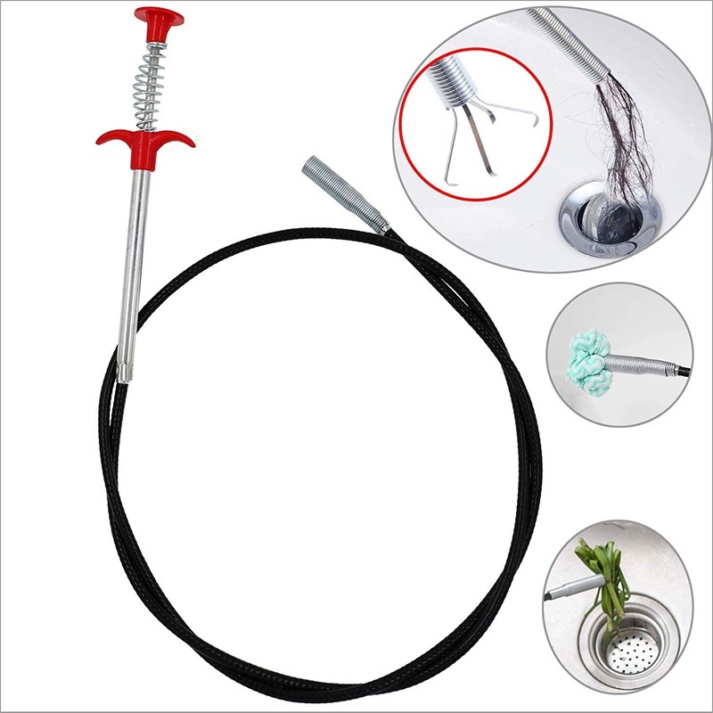 JLIFE 2m Flexible Sewer Dredge Artifact Kitchen Sink Cleaning Hook ...