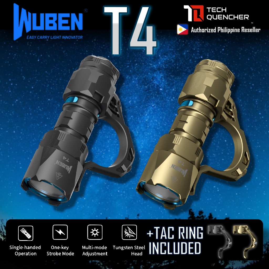 Lampe Torche Tactique WUBEN T4 - 850 Lumens, Portée 401m, Rechargeable USB-C, Neuve