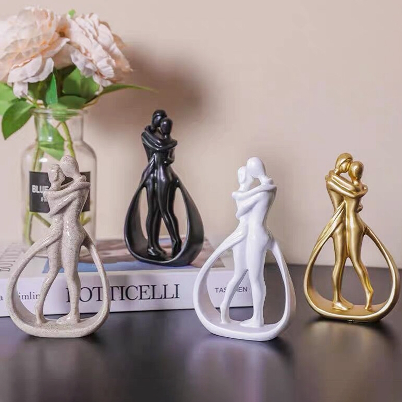 Couple Hug Statue Modern Art Intimate lover Hug decoration Home Living ...