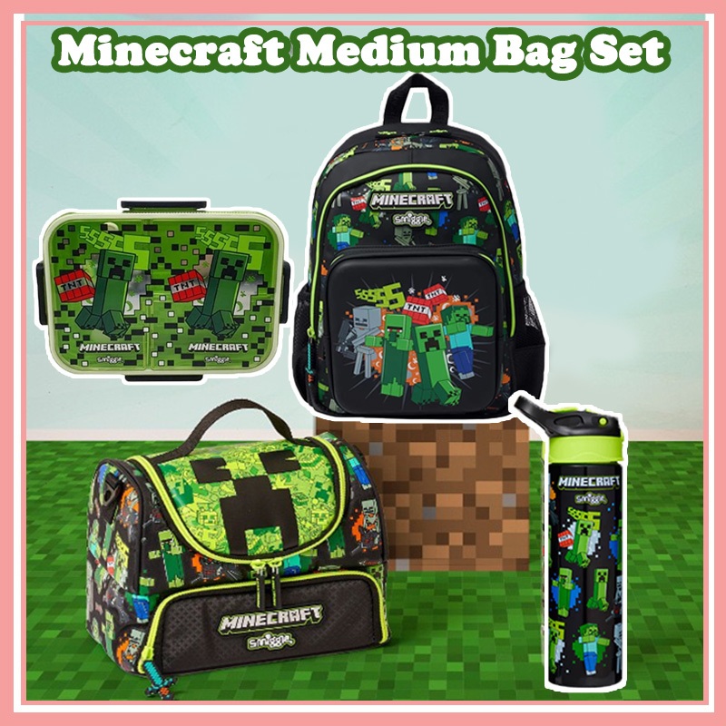 【Fast Shipping】Smiggle Minecraft Junior Character Backpack | Shopee ...