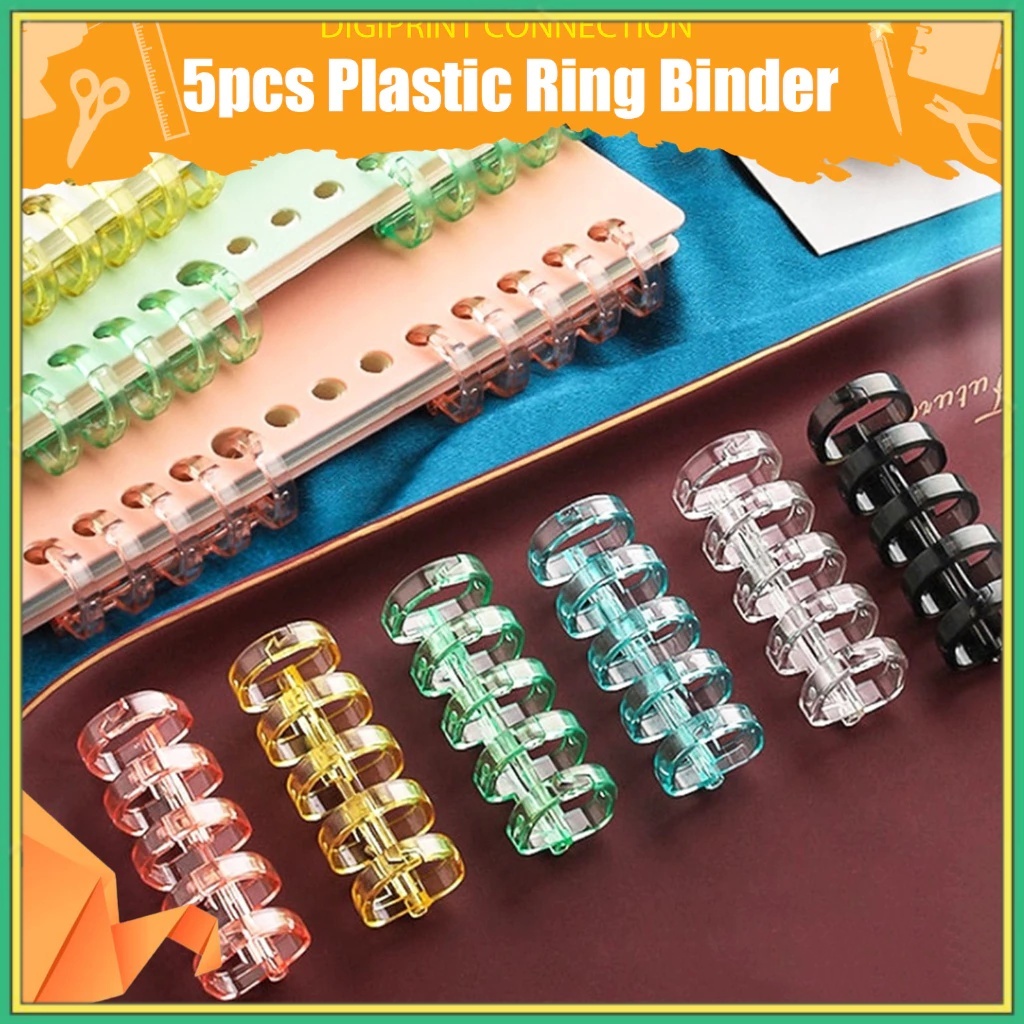 5 Holes Loose-Leaf Plastic Ring Binder Ring Binding Spines Combs DIY ...