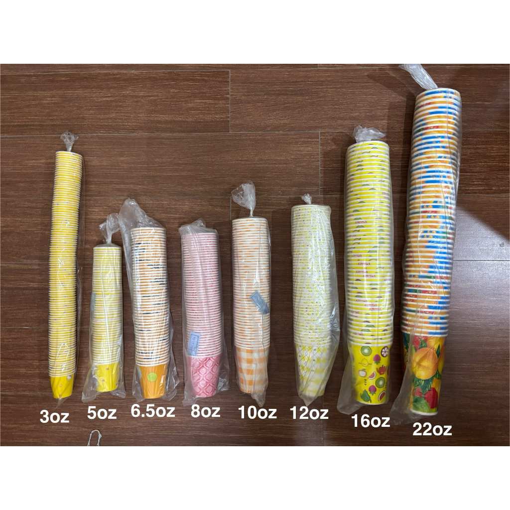 Paper Cups 50pcs PER PACK Disposable Paper Cup Printed Design [3, 5, 6. ...