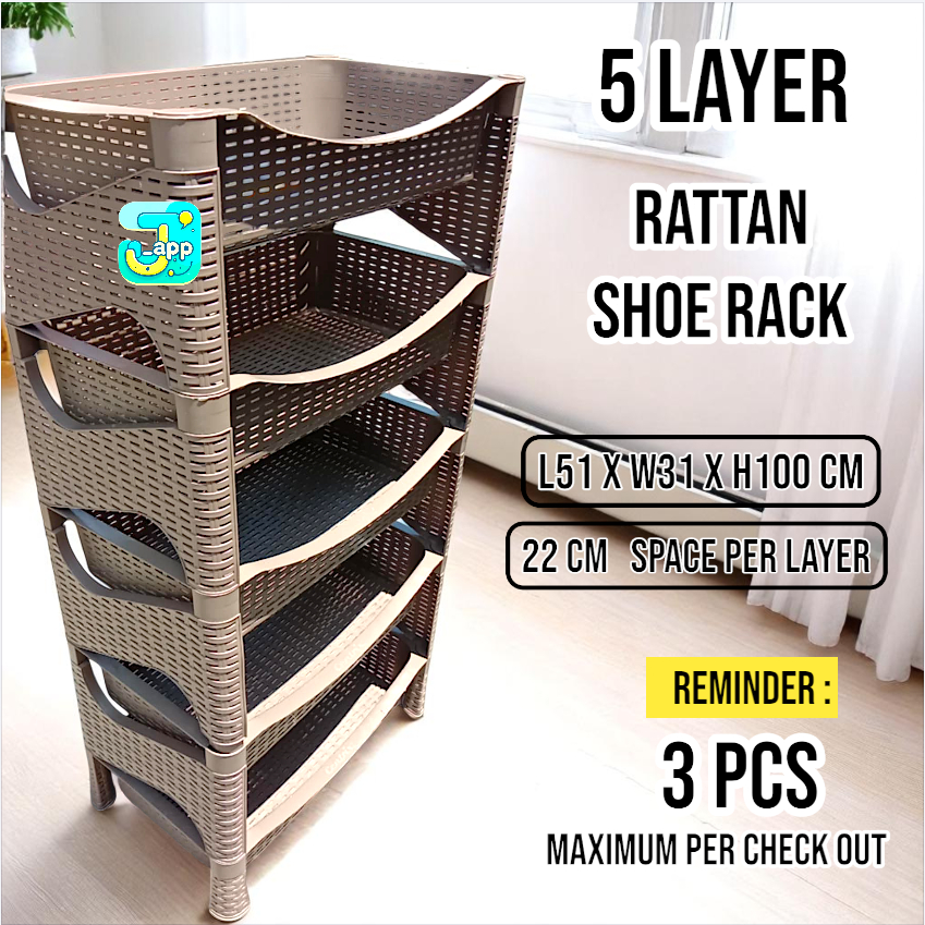 CENTRIX 5 LAYER LARGE RATTAN MULTI PURPOSE RACK | Shopee Philippines