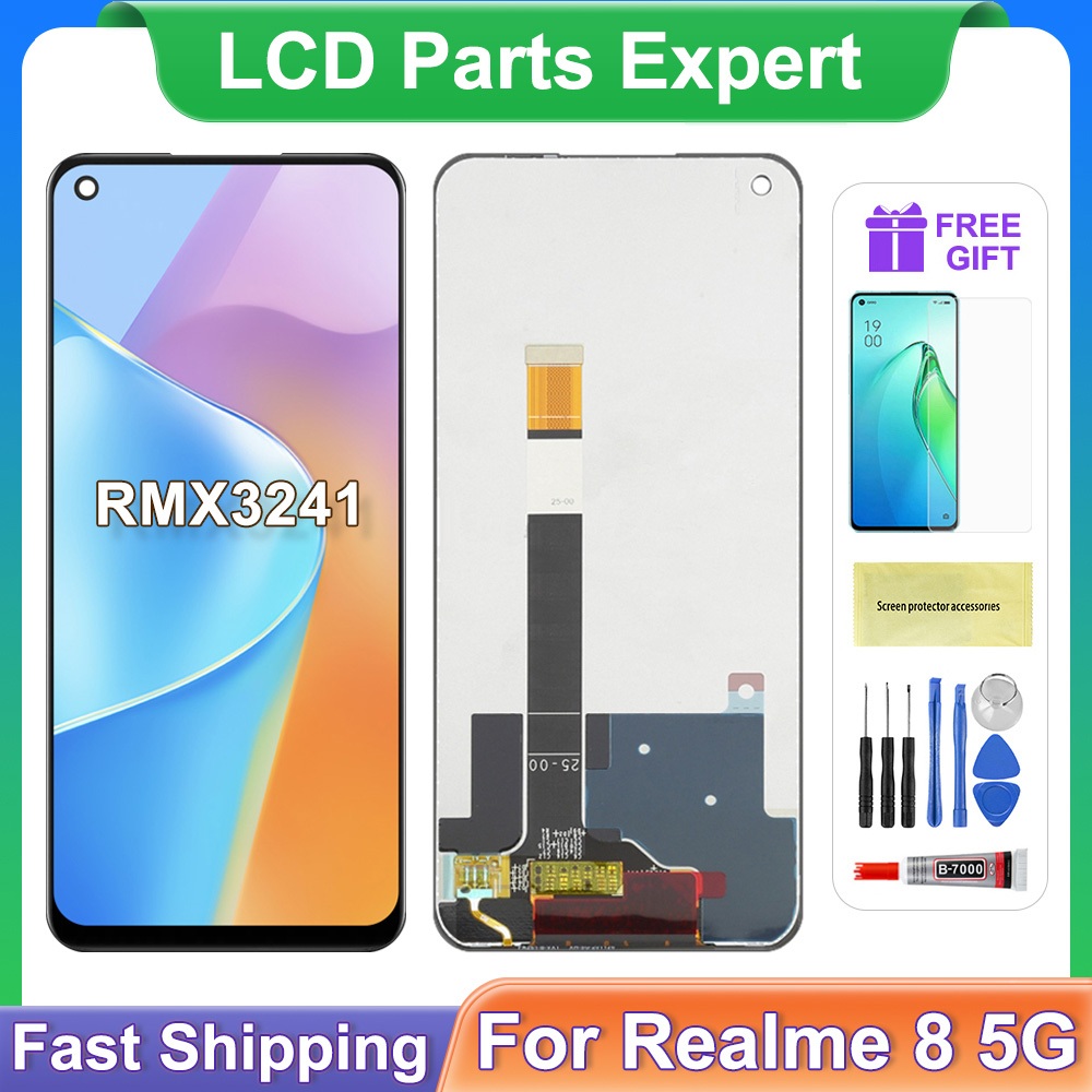 Display LCD Touch Screen Per Realme 8 5G (RMX3241) &ndash; Ricambio BRAYGOS Nero