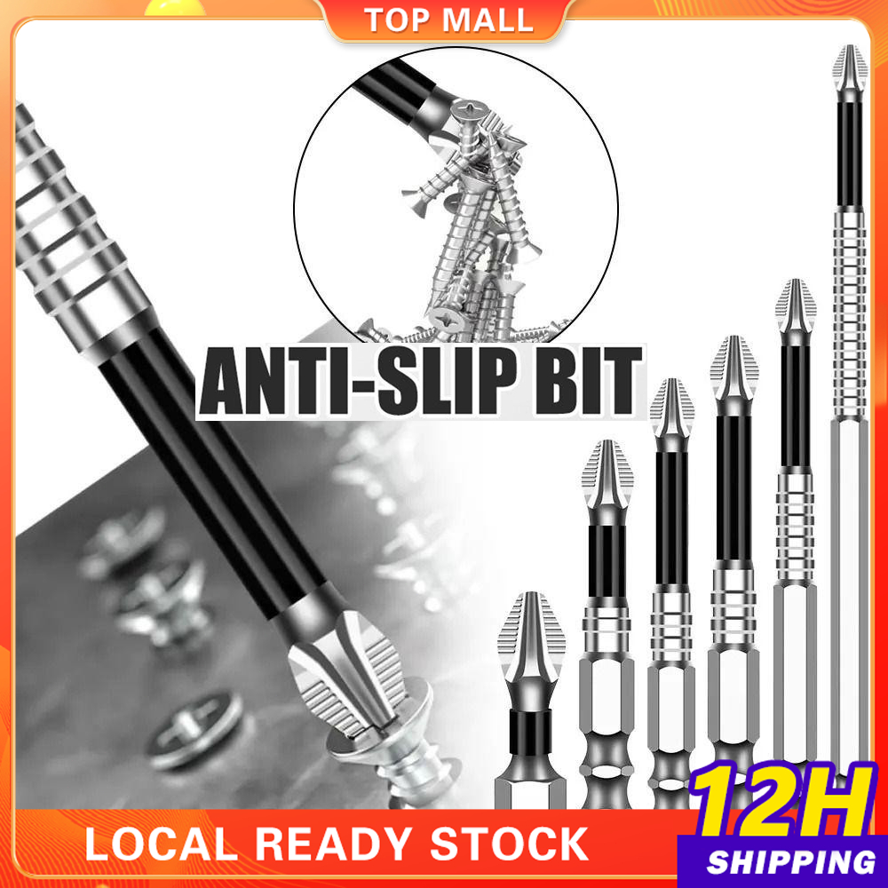 6Pcs Screwdriver Bit Magnetic Anti-Slip Screw Bit Set Cross Head High ...