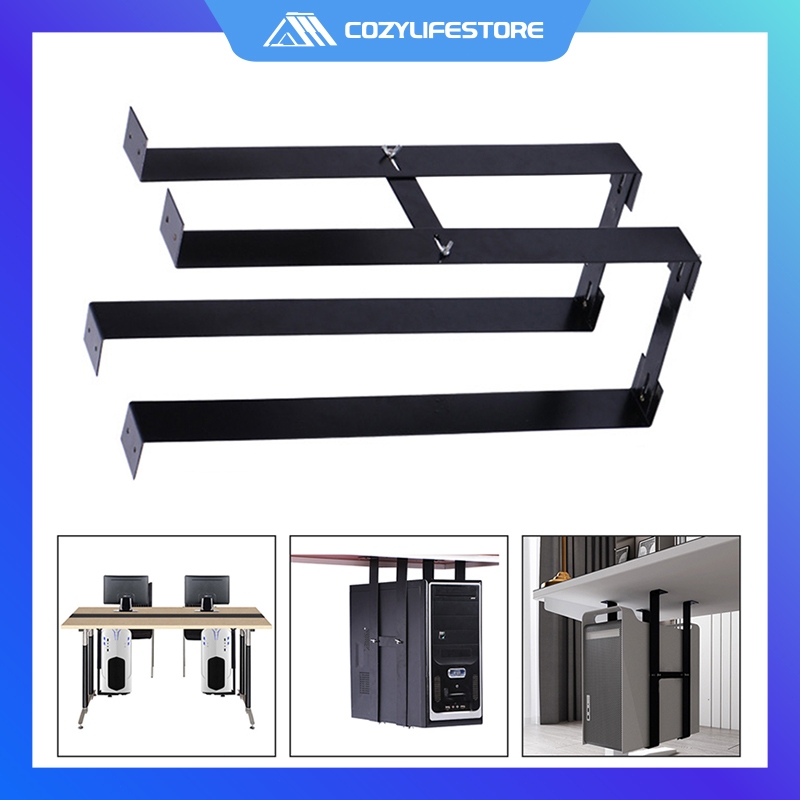 Desk Adjustable Stand Lift Computer Mainframe Hanger Host Box Bracket ...