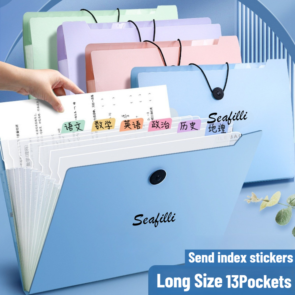 H4D Expanding Accordion Folder 13 Pocket, Accordian File Folders Organizer, Expandable Filing