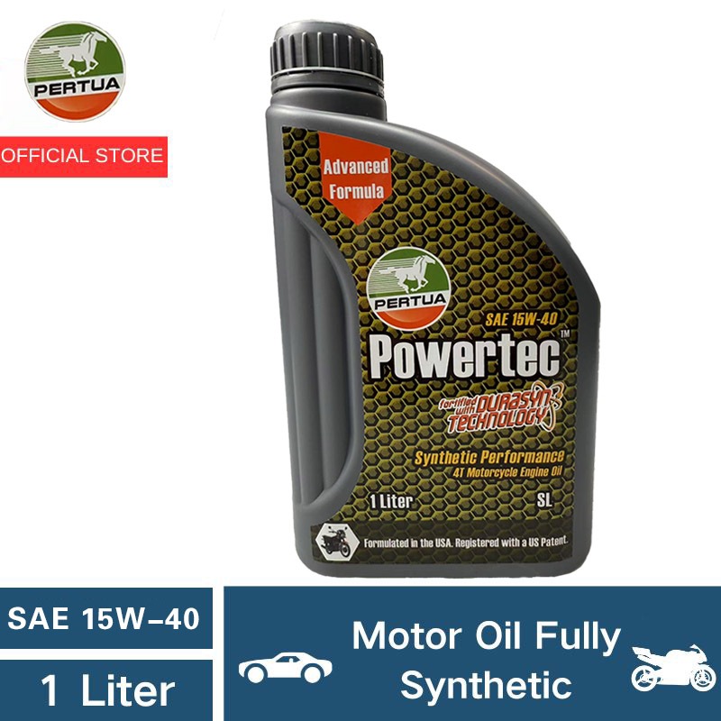 [ORIGINAL] 1L PERTUA Powertec Engine Oil Synthetic 15W-40 | Shopee ...