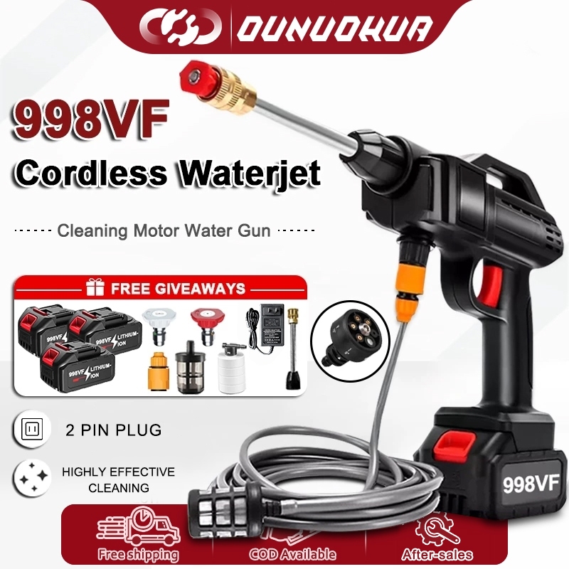 198VF Powerful High Pressure Water Gun Electric Wireless Car Washer Portable Car Wash Tool 13800mAh