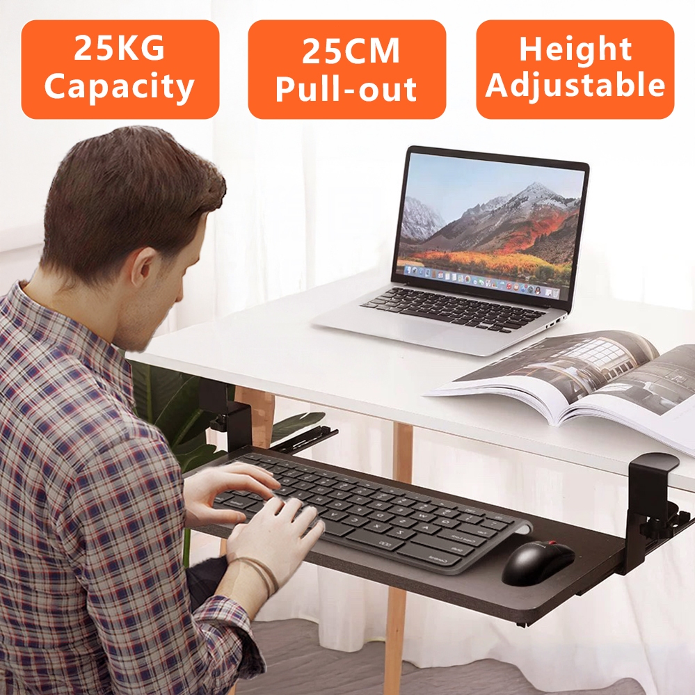 Keyboard Tray Computer Desk Rack Extension Board Holder Drawer Non ...