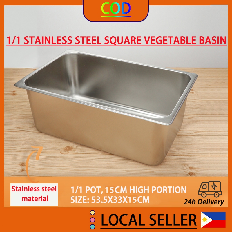 304 Stainless Steel Pans Food Square Pots Rectangle | Shopee Philippines
