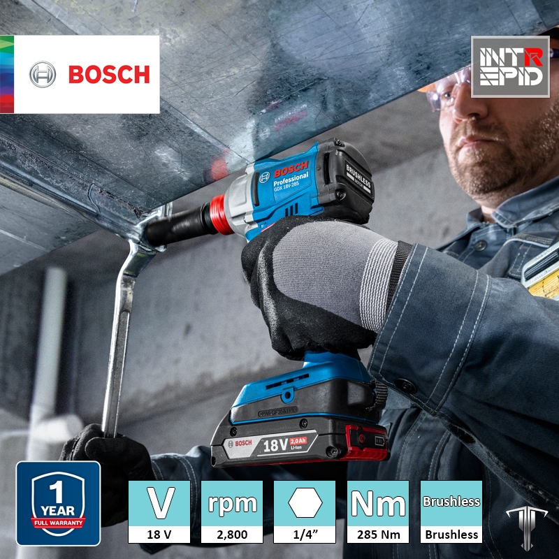 Bosch GDX 18V-285 Professional 18 V Brushless Cordless Impact Driver ...