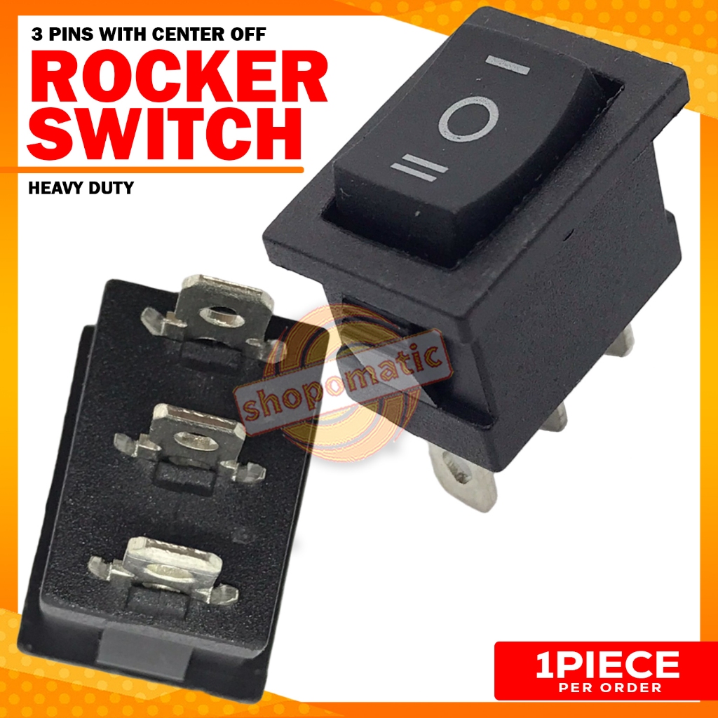 Rocker Switch Seasaw Switch Square With Center Off 3 Pin | Shopee ...