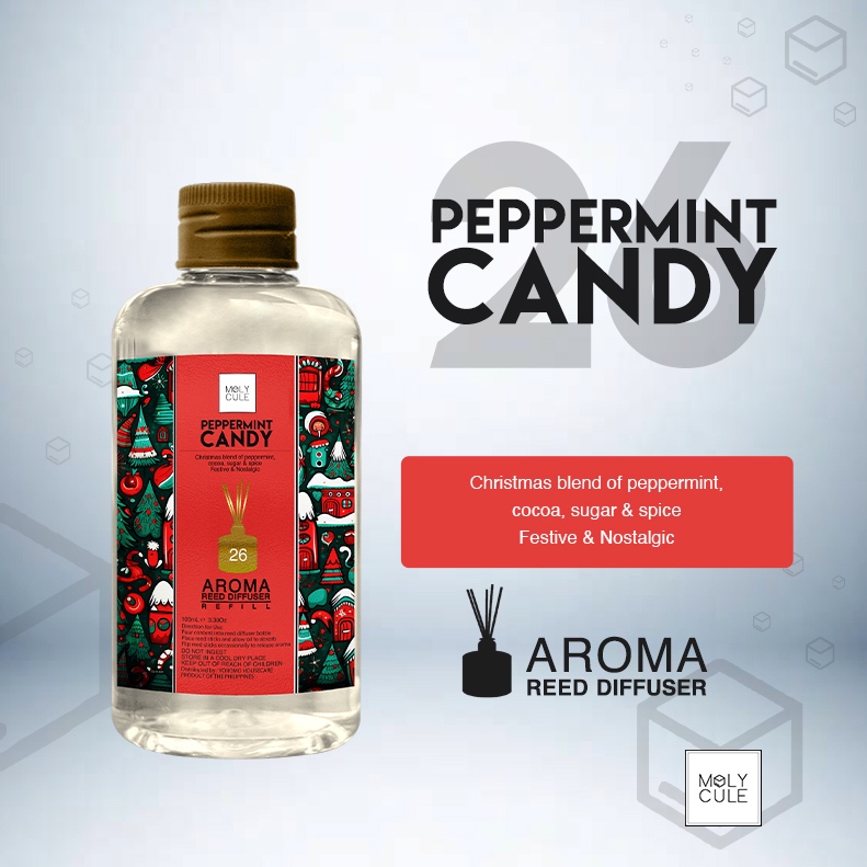 MOLYCULE Peppermint Candy Reed Refill Aroma Diffuser Oil Room Fragrance ...
