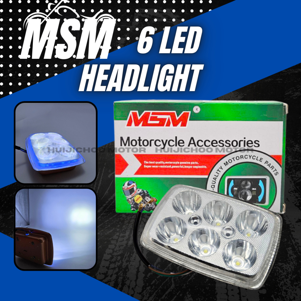 MSM motorcycle headlights/tmx headlights 6 led 12V | Shopee Philippines