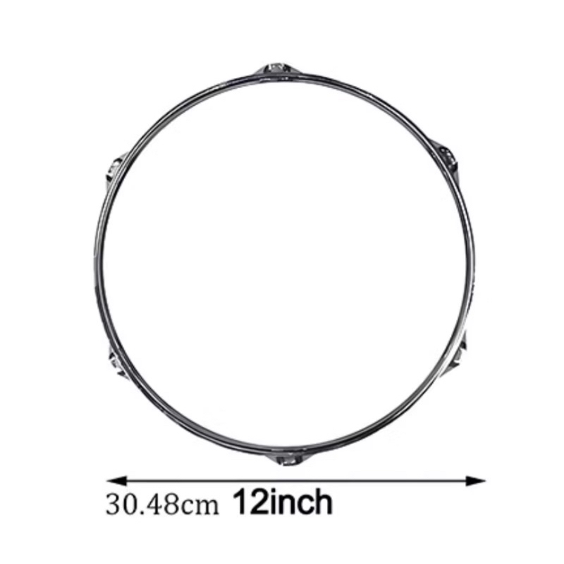 Silver Steel Drum Rim Hoop Ring 12 inch 6 hole Snare Drum Percussion ...