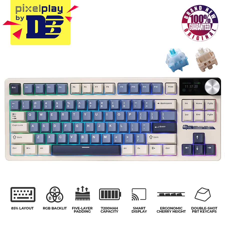 Royal Kludge RK-S85 Tri-Mode RGB 85 Keys Hot Swappable Mechanical ...