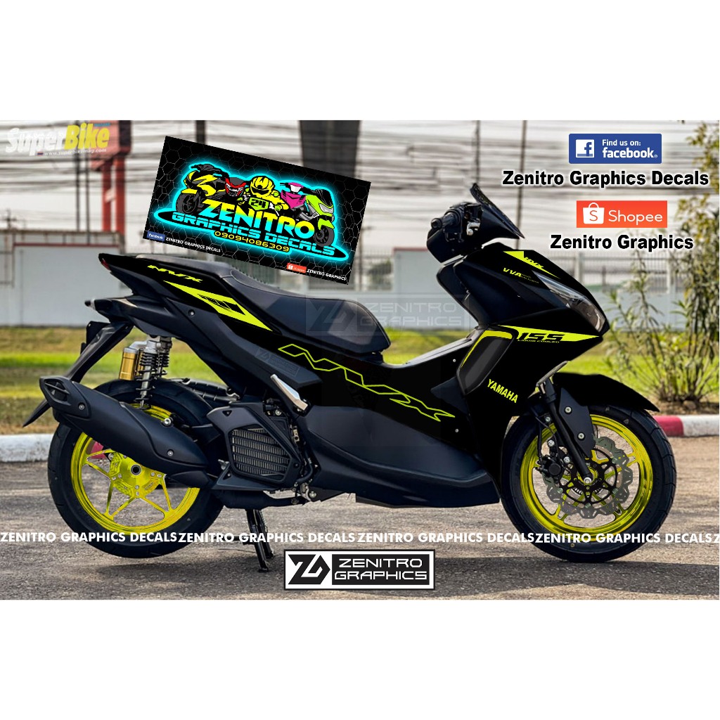 NVX GP DECALS FOR AEROX V2 ONLY FOR BLACK FAIRINGS (ZENITRO GRAPHICS ...