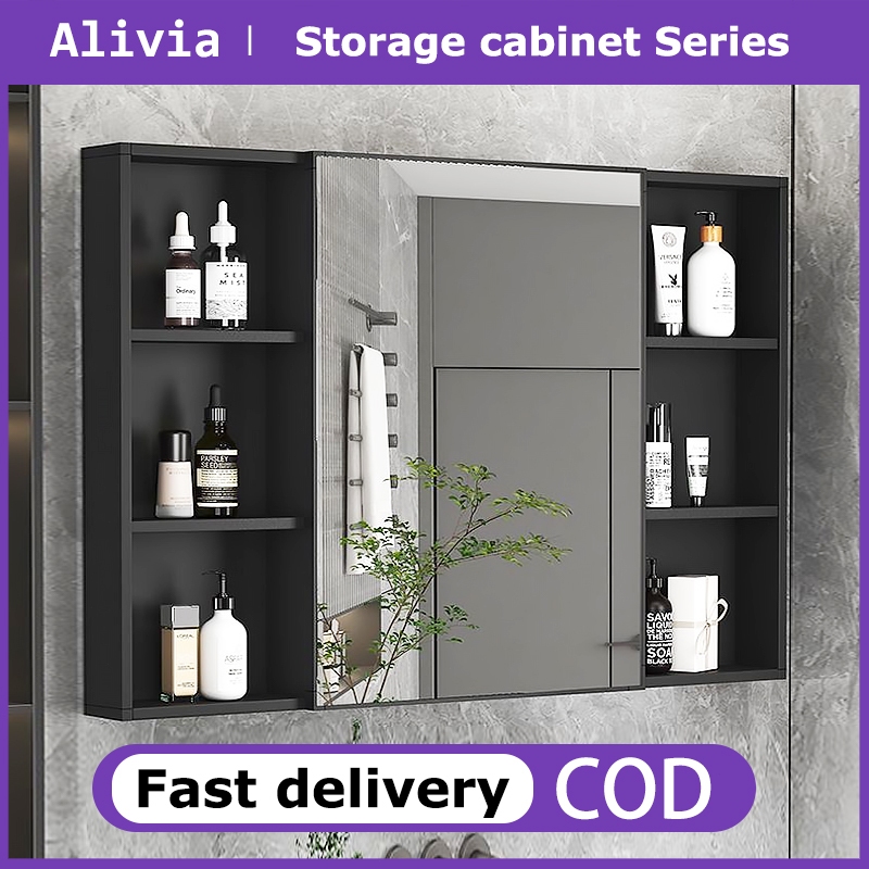 Wooden bathroom mirror cabinet Bathroom vanity mirror Wall mounted ...