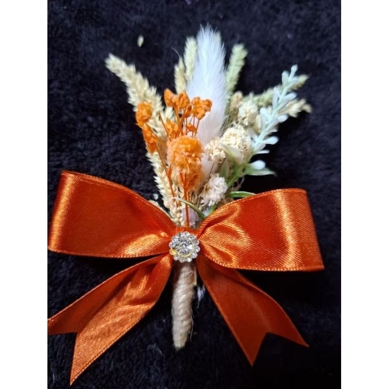 Rust Orange / Boho Dried Corsage for all Occasions with pin | Shopee ...