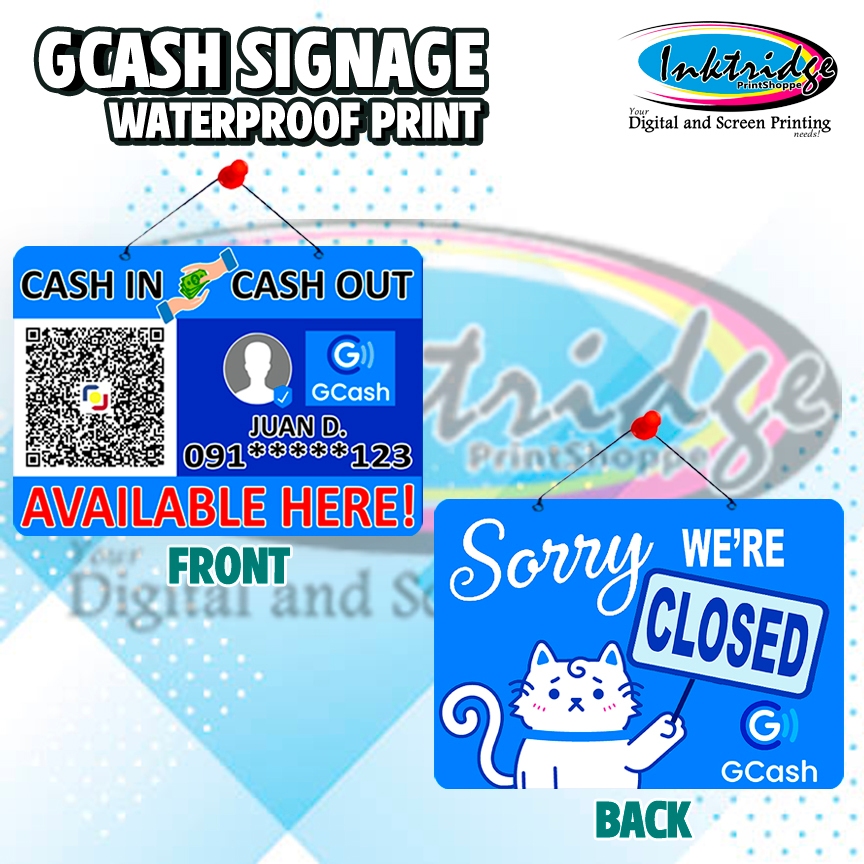 GCASH Signages | Scan to Pay | Back to Back | A4 ( 8 X 11 inches ...