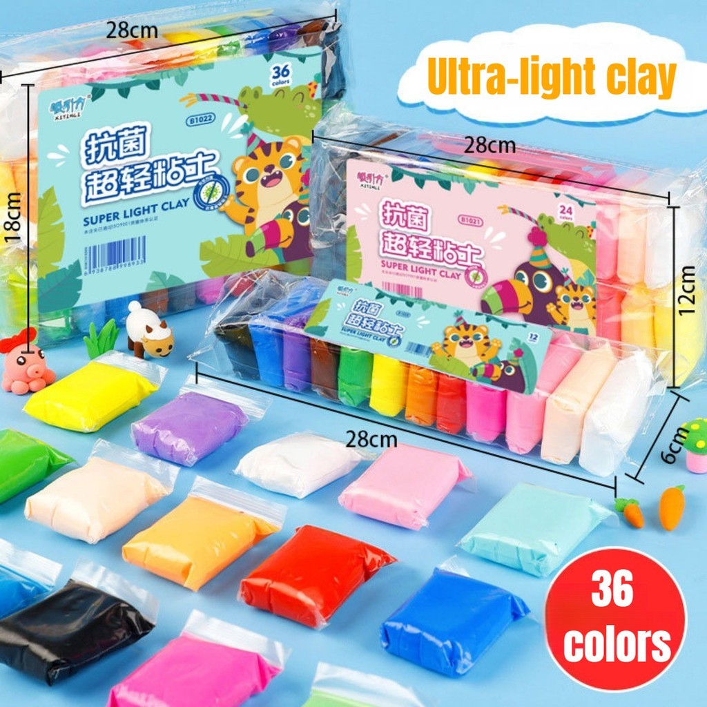 6Colors Super Light Clay for Kids DIY Magic Clay with Tools Arts Crafts ...