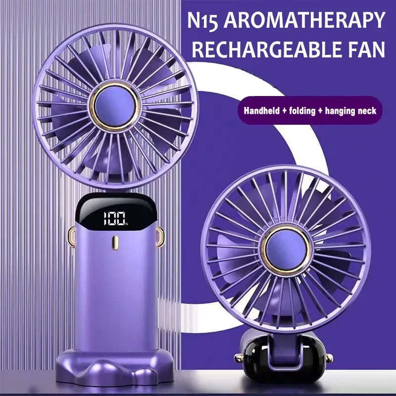 Mini Fan Rechargeable Handheld Jet Fan Strong Wind Speed Metal Body ...