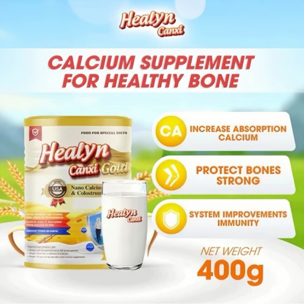 Healyn Canxi Gold milk 400g Prevents Osteoporosis, Arthritis & Improves ...