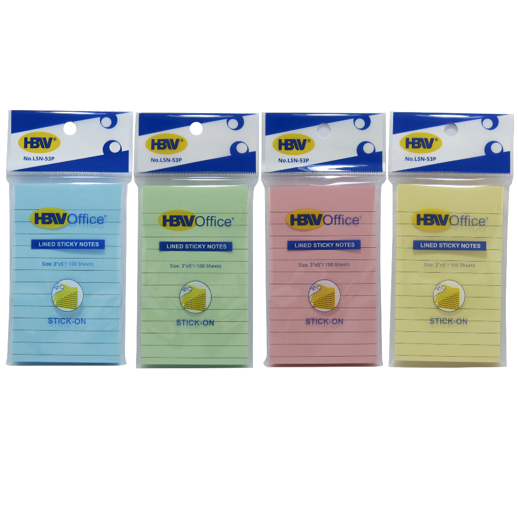 HBWOffice LINED STICKY NOTES 3x5 INCHES 100 SHEETS | Shopee Philippines