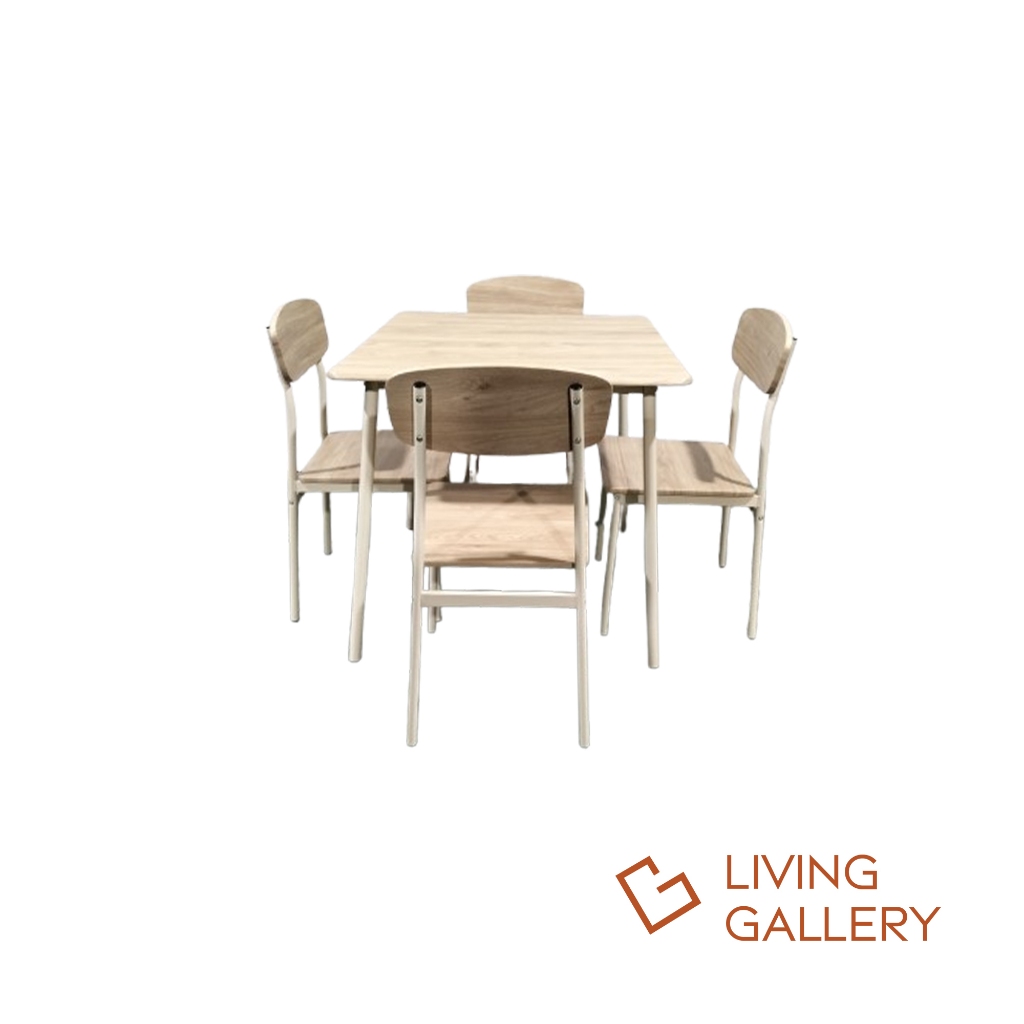 Living Gallery Dining Set 4-seater (SQUARE Table) NatureOak LGDS061 ...