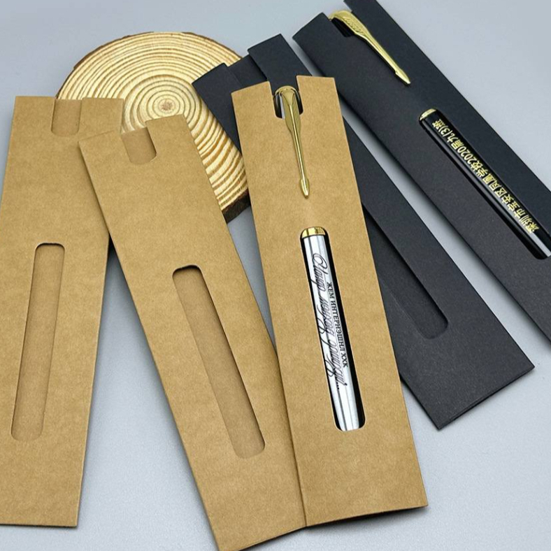 (12PCS/PACK)Blank Kraft Pen Case Ballpen Pencil Packaging Case Kraft ...