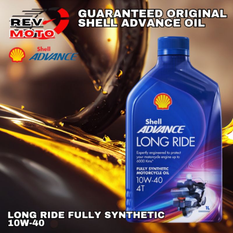 SHELL ADVANCE OIL LONG RIDE FULLY SYNTHETIC 10W-40 | Shopee Philippines