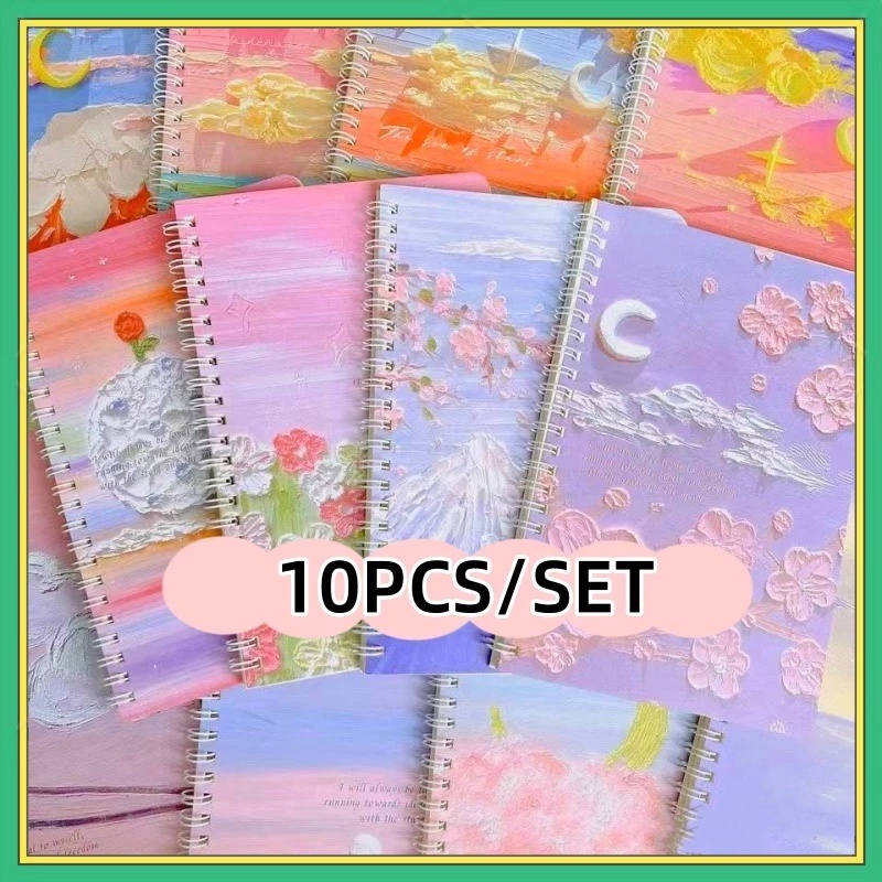 A5 Oil Painting Spiral Coil notebook set 10 pcs for high school ...