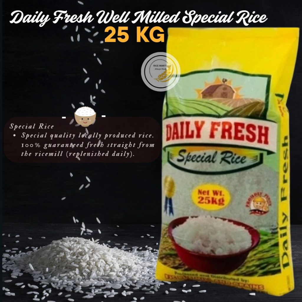 Daily Fresh Well Milled Special Rice 25kg | Shopee Philippines