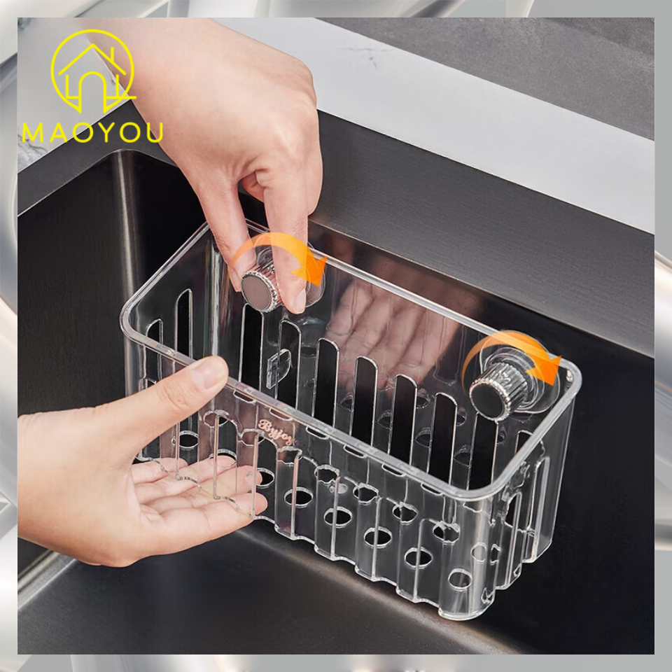 MAOYOU Kitchen Sink Drainage Storage Rack Suction Cup Design Plastic ...