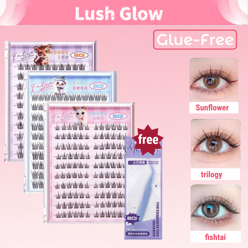 120-100 Cluster Bqi False Eyelashes Glue Free Self Adhesive Lashes ...