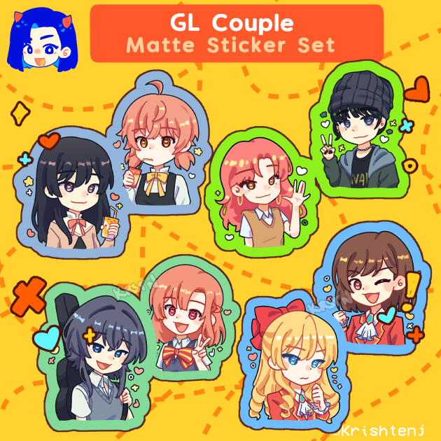 Girl's Love GL Yuri Couple Matte Vinyl Stickers: Krishten | Shopee ...
